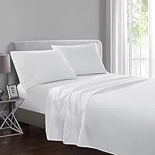 Hotel Linen Klub DEYARCO Hotel Linen Single Bed Sheet 1PC - 350TC 100% Long Staple Cotton Sateen Weave , Luxurious and Supersoft Quality, Size: Flat Sheet 180 x 280cm , PLAIN WHITE