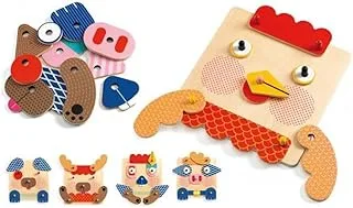 Djeco Educational Wooden Game - Creafaces