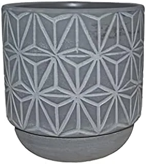 Dubai Garden Centre Ceramic Pot for Small Plants, Light Grey