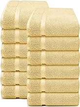 Trident Simply Fresh Wash Towel, 12 Piece, Super Soft, Highly Absorbent, Fresh Feel, Quick Dry, Easy Care, 586 Gsm Cotton Rich Towel Golden Sunrise, Tt-Sfh499-12Wt-Gsun, Wash Towel (12-Piece)