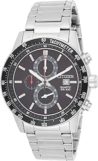 Citizen Men's Black Dial Stainless Steel Band Watch - AN3600-59E, Silver