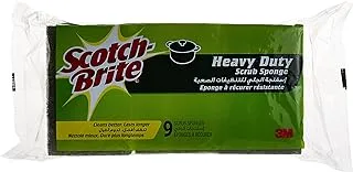 Scotch-Brite Heavy Duty Classic Flat Laminate Scrub Sponge | Kitchen sponge | Dish sponge | Scrub | General Purpose Cleaning | Food Safe | Non-Rusting | Kitchen, Garage, Outdoor |9 units/pack