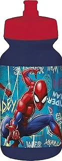 Stor Push-Up Sport Bottle Spiderman, Blue, 340ml, 37902