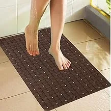 Kuber Industries Pvc Bath Mat With Suction Cups - 14 X 27, Single Piece, Brown