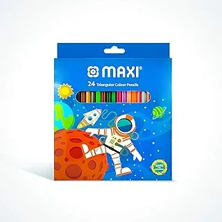 MAXI TRIANGULAR COLOUR PENCILS 24 COLOUR IN A CARDBOARD BOX