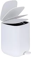 WENKO, Pedal Bin Davos, Polypropylene, Soft Close Home Garbage Can, Durable & Strong Construction, 5 Litre Capacity, 23x26x27cm, White