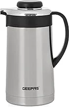 Geepas Stainless Steel Vacuum Flask, Double Walled Airpot,GVF27017 1.6L Capacity, Hot & Cold up to 24 Hours,Thermal Insulated Air pot Portable & Leak Proof, Preserves Flavor & Freshness, Silver