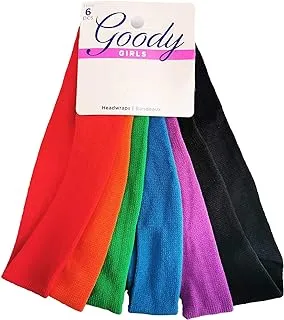 Goody 1942330 Girls Ouchless Head Wrap, Jersey ' 6 Units, Assorted Colors