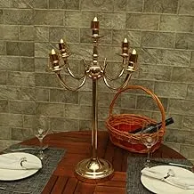 YATAI Gold Metal Candle Holder Chandelier Style Wedding Centerpiece 5 Heads Candlestick Metal Candle Stand Tealight Candle Holder For Home Dinner Wedding Party Event Decoration