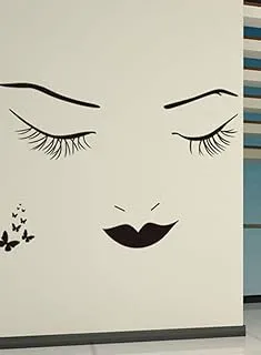 COOLBABY Long Lashes Beauty ملصق جداري أسود 90 x 60cm