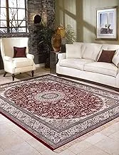 Al Salem Carpet Carpet Royal Palace Collection سجادة كلاسيكية للمنطقة ، 195 سم x 300 سم أحمر