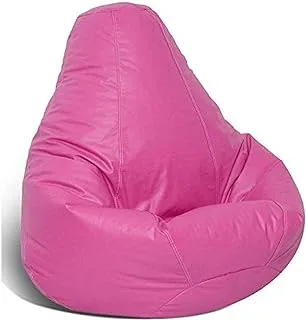 COMFY FAUX LEATHER LARGE HOT PINK BEAN BAG