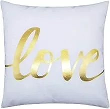 Rishahome Love Metallic Printed Cushion Cover 45X45 cm