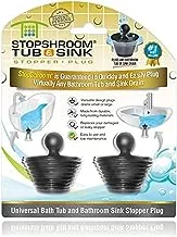 Stopshroom Tub 2 Pack Universal Stopper For Bathtub And Bathroom Sink Drains, Black Plug 2Pk, 2 Count