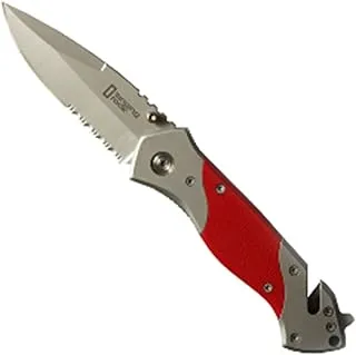 Singing Rock-Camping Culter Knife- Stainless Steel- Half-Serrated- Red