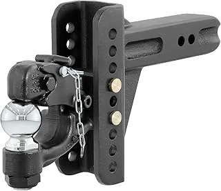 CURT 45908 Adjustable Pintle Hitch Combination, 2-1/2-Inch Receiver, 6-Inch Drop, 2-5/16-Inch Ball, 20,000 lbs, CARBIDE BLACK POWDER COAT