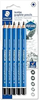 Staedtler Mars Lumograph Jumbo Art Drawing Pencils, Graphite Pencils In Assorted Grades, Set Of 5, 100J-S Bk5