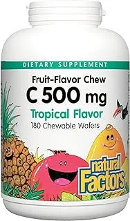 Natural Factors C 500 mg Jungle Juice، 180 رقاقة ويفر قابلة للمضغ