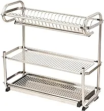 Royalford RF8294 3 Tiered Kitchen Dish Drainer Drying Rack, Multi-Purpose Draining Board With Drip Tray, Durable And Easy To Assemble