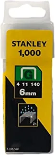 Stanley Heavy-Duty Staple, 6mm, Yellow, Pack Of 1000 Pieces, Tra704T