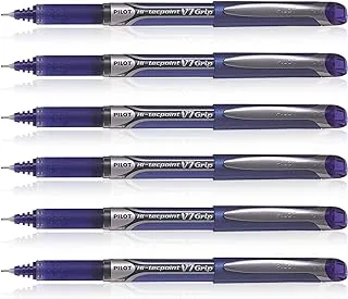 Pilot 019584 Hi-TecPoint V7 Grip Pen (Blue - Pack of 6)