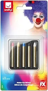 Smiffy's Make-up Sticks - Red, Yellow, Blue, Black And White (US)