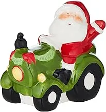 Harmony Xmas Ceramic Christmas Santa On The Tractor Decoration13.7 * 9 * 12.3Cm