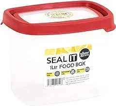 Wham Seal It Rectangle Food Box أحمر - 1000 مل شفاف / أحمر