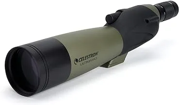 Celestron - Ultima 80 منظار اكتشاف مستقيم - عدسة تكبير 20-60X - بصريات متعددة الطلاء لمشاهدة الطيور والحياة البرية والمناظر الطبيعية والصيد - مقاوم للماء ومقاوم للضباب - يتضمن حقيبة حمل ناعمة