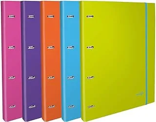 Pajory School Folder With 50F Refill, 80 G, With Dividers, Neo:Style, A4 L/E 4 Ring,Assorted Designs, 24700224705