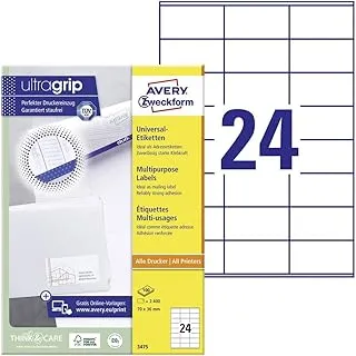 Avery Zweckform Labels 70 X 25 Mm, Head And Foot Board 70 X 36 Mm