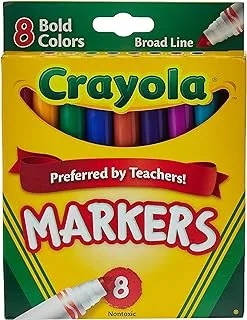 Crayola - 8 Ct. Bold, Broad Line Markers, Multicolor, Cyo587732, 1-Pack