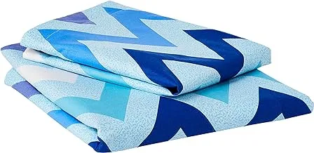 Swayam Single Cotton Graphic Pattern, Bedding Set, Blue, 11007