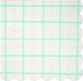 Meri Meri Mint Grid Napkins 20 Pieces Set, Small