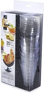 Fun Festive Verrine Crystal Cup - High 195Ml With Lid, Pack Of 20