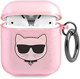 CG Mobile Karl Lagerfeld Tpu Choupette Glitter Case For Apple Airpods 3 - Pink