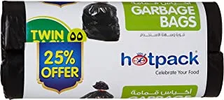 Hotpack Disposable Strong & Bio-Degradable Heavy Duty Twin Pack Garbage Roll Large, 55 Gallon, 80x110cm, 30 Pieces