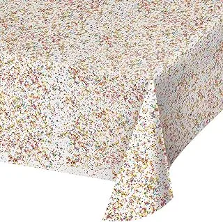 Creative Converting All Over Print Plastic Tablecover, 54 x 102-Inch, Sprinkles, Table Cover, 108-Inch