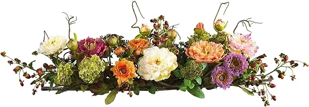 Nearly Natural 4665 Mixed Mini Peony Centerpiece Silk Flower Arrangement,26