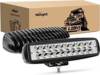 Nilight 2PCS Led Pods 6 Inch 60W Spot Light Bar 3000LM Driving Fog Off Road Lights 12V/24V for Trucks Jeep UTV ATV Marine Boat Golf Cart Trailer,2 Years Warranty