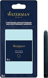 Waterman Ink Refill Cartridges For Fountain Pens, Black, 8-Pack (S0712991)