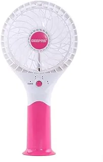 Geepas Rechargeable Mini Fan – Personal Portable Fan with 3 Speed Options – Quiet Electric USB Travel Fan for Office, Home and Travel Use (5V USB) – 8 Hours Working (Low Speed) –2 Year Warranty