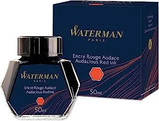 Waterman Fountain Pen Ink, Audacious Red, 50ml Bottle