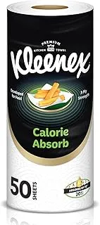 Kleenex Calorie Absorb Kitchen Tissue Paper Towel, 3 PLY, 1 Rolls x 50 Sheets, Food-Grade Strong Absorbent Kitchen Tissue