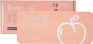 The Crème Shop 12-Shade Eyeshadow Palette. Pigmented Matte & Shimmer Finish. Shades Of Brown, Black, Nude. Made In Korea. -So Shady, The Nudist