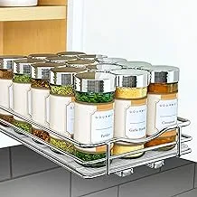 Lynk Professional Slide Out Spice Rack Pull Out Cabinet Organizer 6-1/4 Inch Wide, Chrome