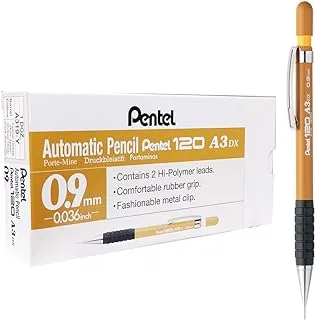 قلم رصاص أوتوماتيكي Pentel A300 ، 0.9 ملم رصاص ، درجة Hb ، عبوة واحدة من 12 قلم رصاص