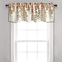 Lush Decor Weeping Flowers Turquoise And Tangerine Valance Curtain For Windows, Turquoise & Tangerine