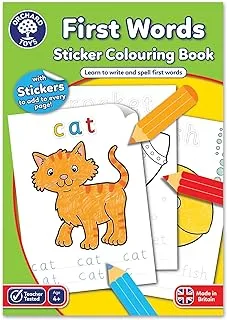 Orchard Toys First Words Sticker Colouring Book, Helps Practice First Words And Phonics, Educational Activity Book, For Kids Age 4-7