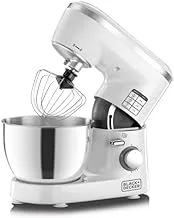 Black & Decker Kitchen Stand Mixer Machine, 1000W Power, 4L Large Capacity, Stainless Steel Bowl, 6 Speed Settings for Perfect Baking Results, Easy Mixing & Kneading, 2 years warranty, SM1000-B5